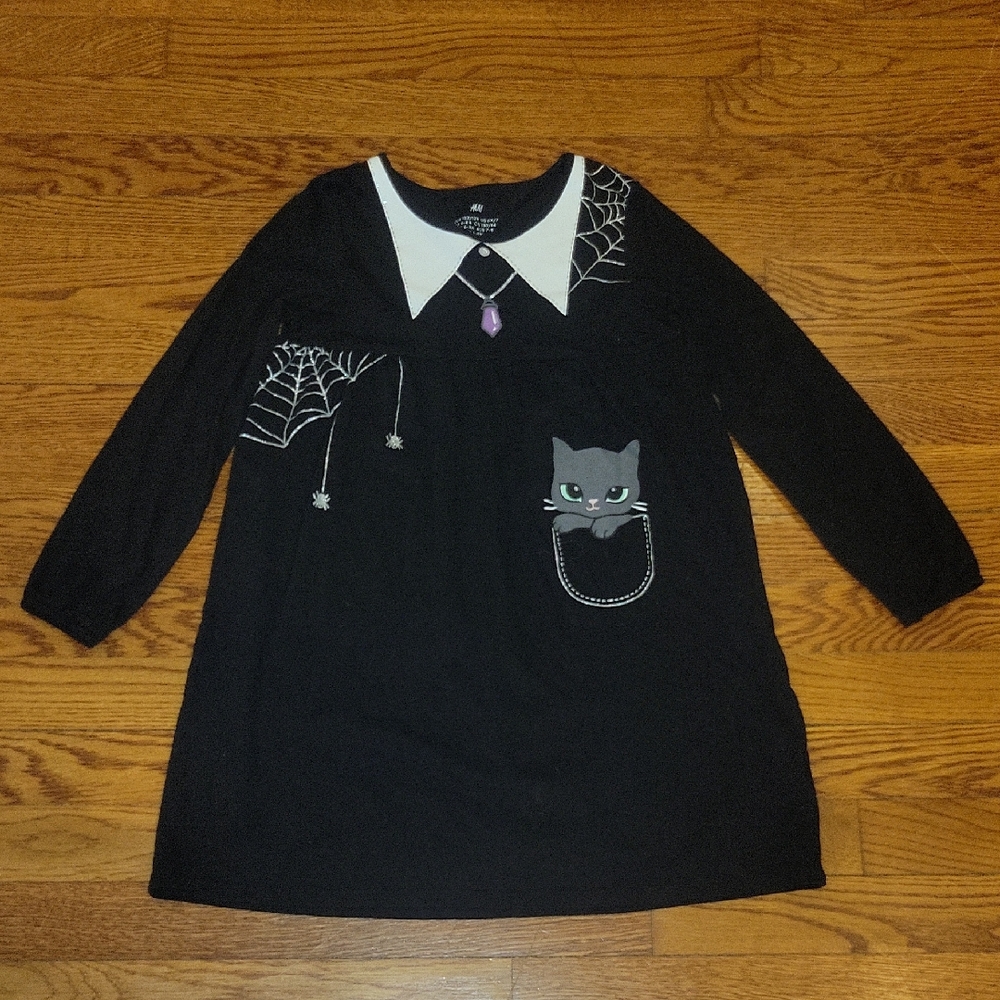 H&M Black Little Goth Dress Size 6x/7